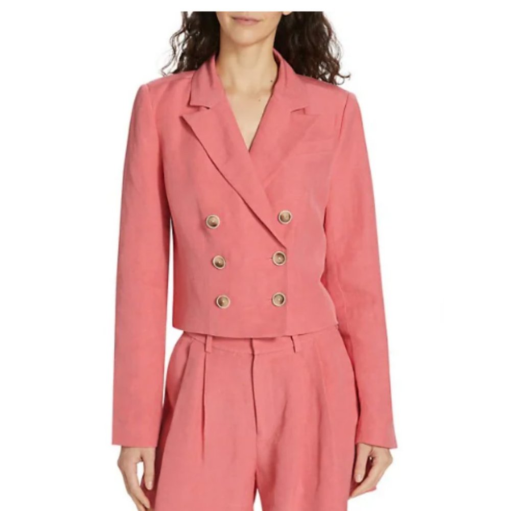 Paige Eclipse Double-Breasted Cropped Blazer Sz 2 - image 3